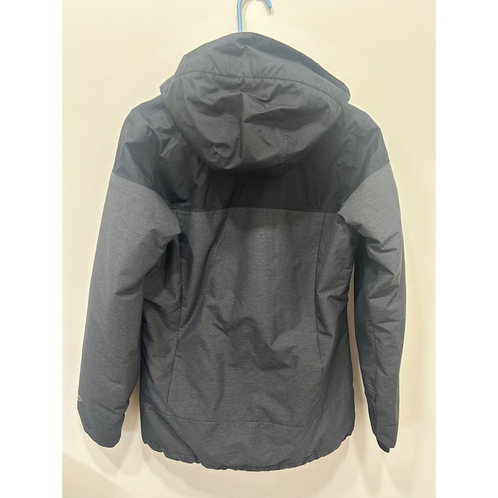 Columbia Jacket Womens S Black Charcoal Omni-Heat Tech Hooded Rain Hikebound II - Picture 10 of 12